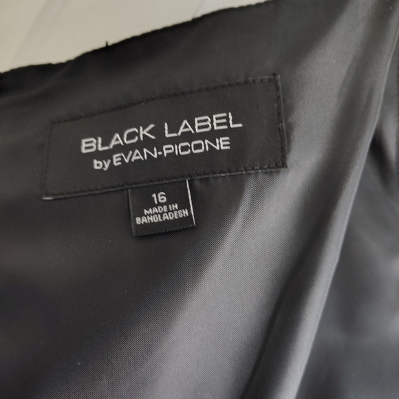 Black Label Evan Picone Black White Classic Sheath Dress 16 - Picture 7 of 12